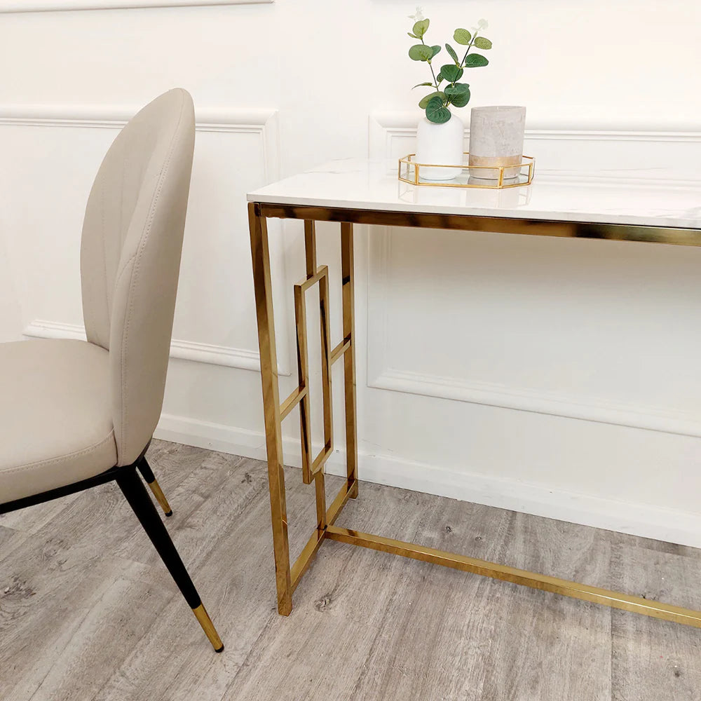 Geo Gold Console Table